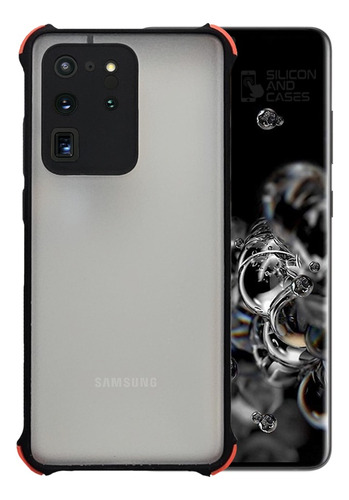 Carcasa Para Samsung S20 Ultra Borde Negro Antigol Prot Cam