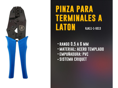 Pinza Compresión Crimpeadora Terminales De Laton 0,5 - 6mm2