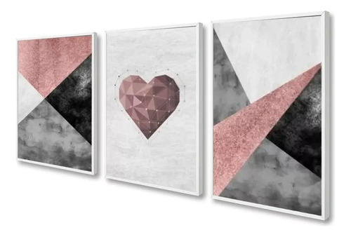 Quadro Love Amor Abstratos Lindos Geométricos Quarto Sala