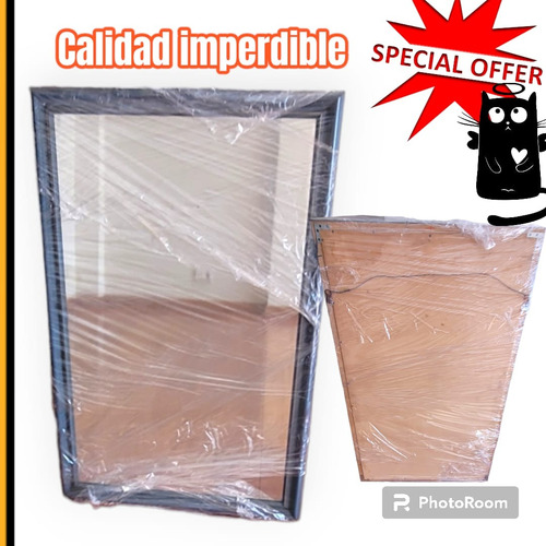 Espejo Enmarcado Madera Cuadro Colgar 94x60 Alta Calidad