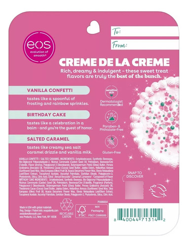 Bálsamo Labial Eos Super Balm Minis Birthday Cake 3pack 5ml