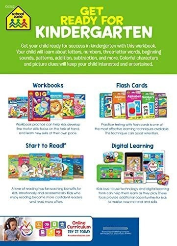 School Zone - Get Ready For Kindergarten Workbook -., De School Z. Editorial School Zone Publishing En Inglés