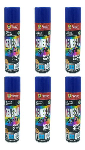 6 Pz - Pintura General Paint A2325 Azul Ultramar