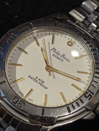 Reloj Philip Persio Todo En Acero Inoxidable Quarzo Japonés (Usado)