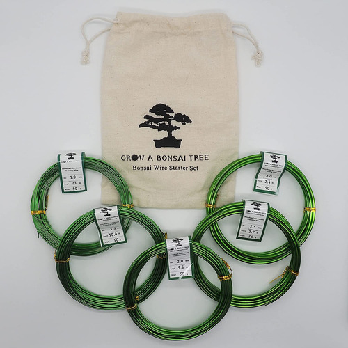 Rollos De Alambre De Aluminio Para Bonsai - 5 Medidas Verde