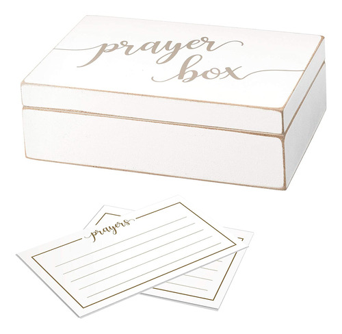   Caja Blanca Desgastada Tarjetas De Oración, 6.5 , Bl...