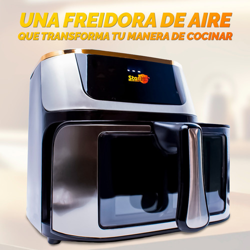 Freidora De Aire 4l Cocina Saludable Sin Aceite Fácil Uso Plateado
