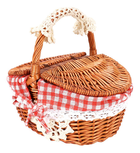 Cesta De Vime Feita À Mão Wicker Camping Piquenique Cesta De