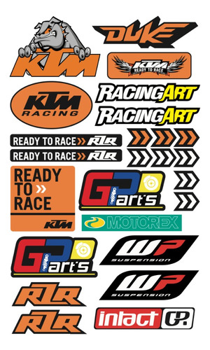 Ktm Ready To Race Kit De Stickers Con Resina Planilla Kr01