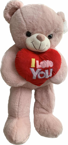 Peluche Con Corazón I Love You Oso Osito Rosa Kawaii 75cm