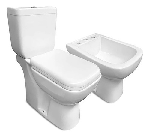 Juego Baño Piazza Amalfi Inodoro Tapa Deposito Dual Bidet