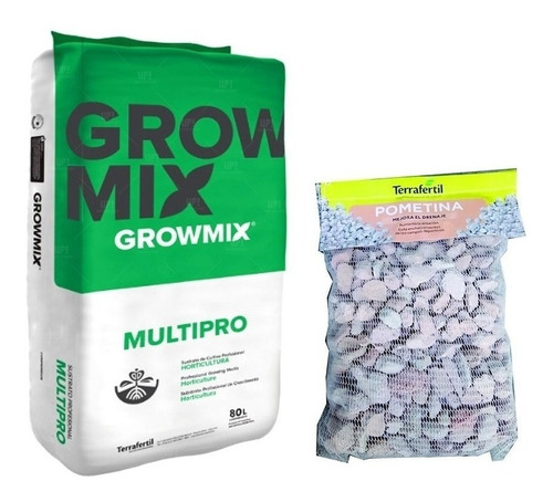 Sustrato Growmix Multipro 80lt Pometina 5lt Terrafertil Grow