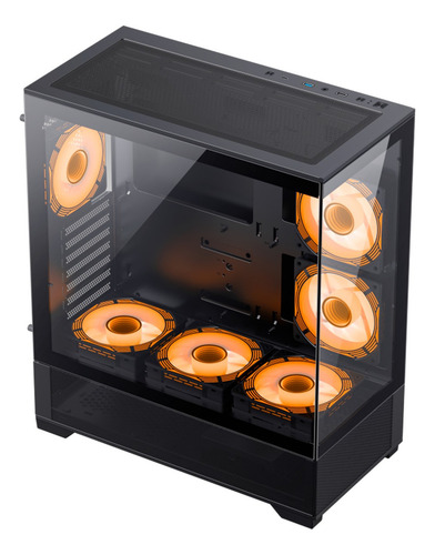 Gabinete Gamer 6 Coolers Argb Gamemax Vista Ab Color Negro