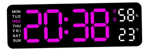 Reloj De Pared Led Moderno Con Brillo Rosa Roja Luz Negra