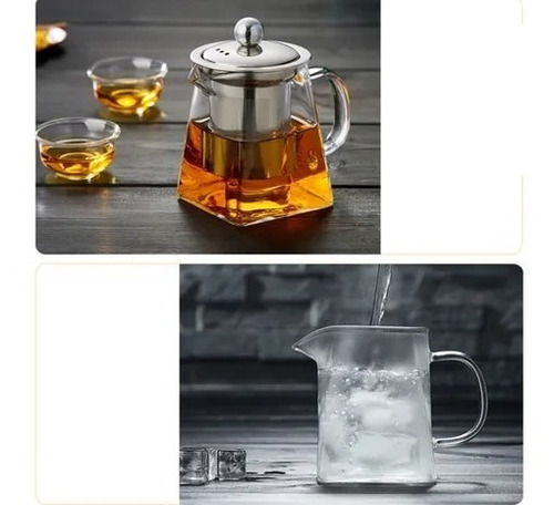 Chaleira Bule Jarra De Vidro Café Chá Mesa 550ml Vai Ao Fogo