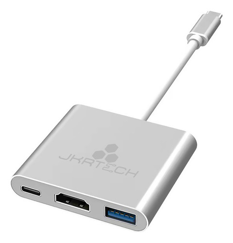 Hub 3 En 1 Incluye Puertos Para Hdmi Usb 3.0 Y Pd Adaptador Hub Usb-c H3e1 Marca Jkrtech