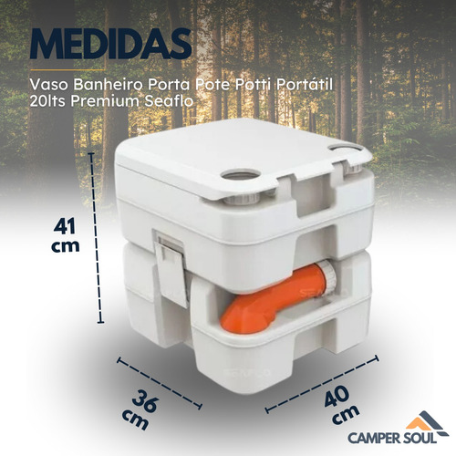 Vaso Banheiro Porta Pote Potti Portátil 20lts Premium Seaflo