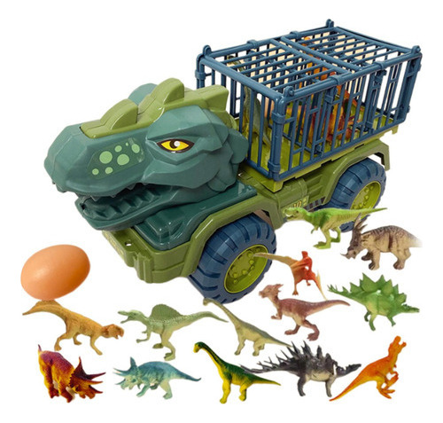 Camión De Transporte De Dinosaurios Grande Para Niños, Pesad