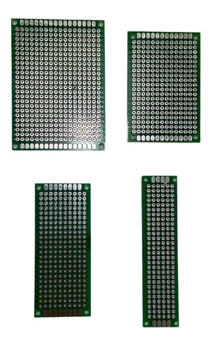 Imagen 3 de 5 de Kit X4 Placa Experimental Pcb Doble 5x7 4x6 3x7 2x8 Fr4