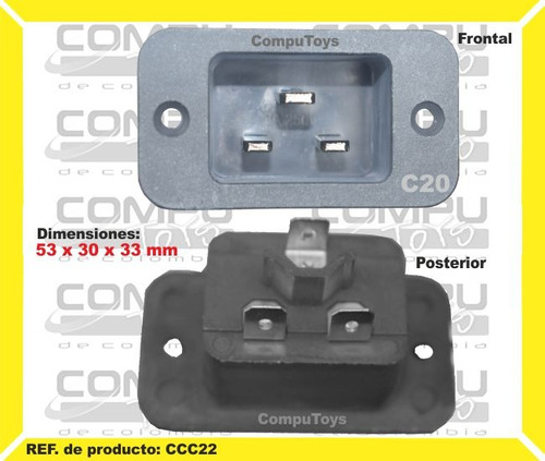 Conector C20 Interno Para Chasís Ref: Ccc22 Computoys Sas