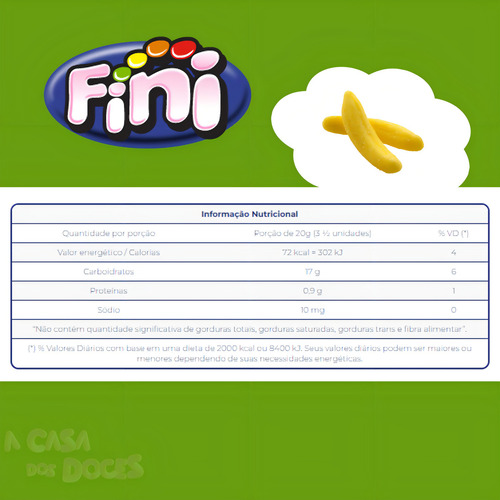 Gelatinas Fini Bananas Doces 500g Kit 3 Pacotes