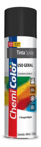 Tinta Spray Preto Semi Brilho 400ml Emb. C/ 3