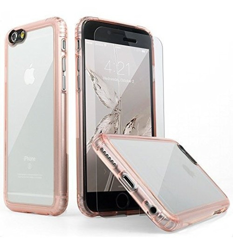 iPhone 6 Más Caso, Saharacase Transparente Oro Rosa + Yl9ks