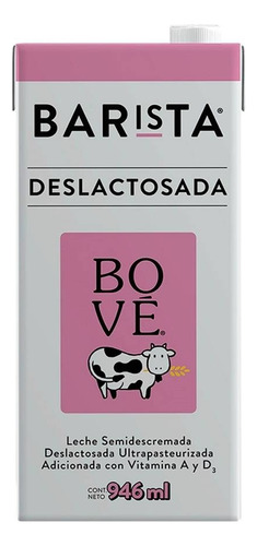 Nuevo 4 Pza Leche Bové Barista Deslactosada 946 Ml