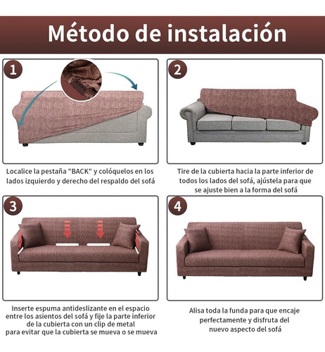 Funda Para Sofa Cama, Cubre Sofa 3 Plazas Elástica Protector