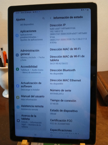 Tablet Samsung Galaxy Tab A7, Modelo Smt500 (10 ) Muy Buena. Gris Oscuro (Usado)