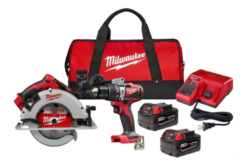 Kit Sierra Circular Y Taladro Percutor 18v Milwaukee