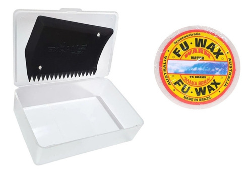 Parafina Fu Wax Surf + Porta Parafina Com Raspador Top Cor 1