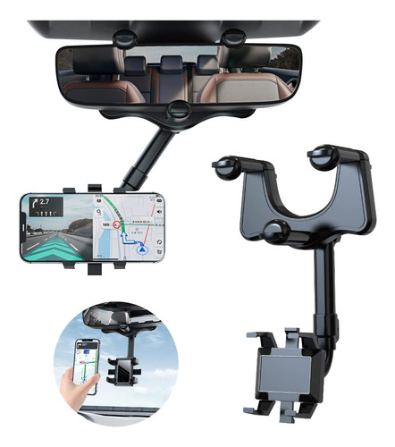 Rotatable And Retractable Car Phone Soporte W_ Rearview