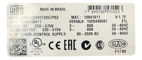 Soft Starter Ssw06 60 A (Usado)