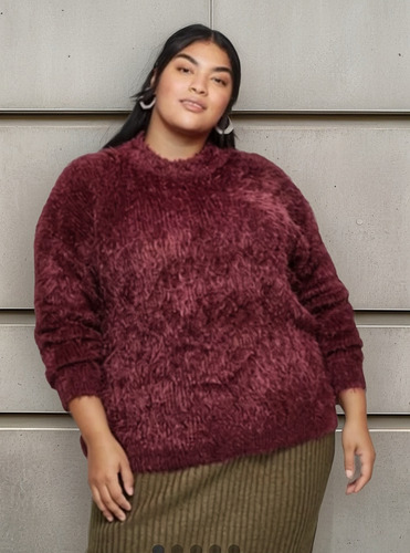 Sueter Suave Pelo Largo Barbas Mujer Talla Xl - Xxl / 38-40