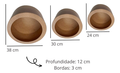 Nichos Redondo Mdf Para Quarto De Bebê E Decoração Kit Com 3