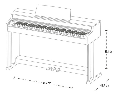 Imagen 2 de 6 de Piano Casio Digital Celviano Ap-470bn Café