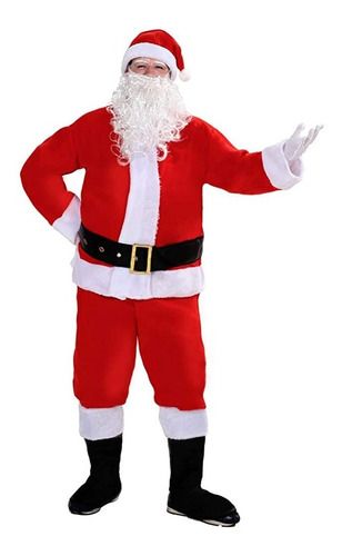 Disfraz De Papá Noel Para Hombre, Traje Navideño De Lujo Para Adulto