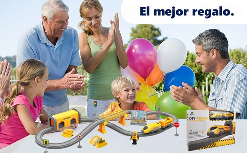 66pcs Vehículos De Tren De Ingeniería Para Niños Diy