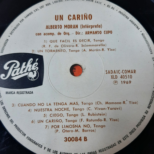 Sin Tapa Disco Alberto Moran Un Cariño Orq Armando Cupo T0