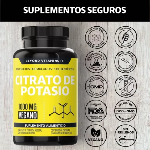 Potasio Puro 1000 Mg Procedente De Citrato De Potasio. 240 Comprimidos  Veganos Para Más De 2 Meses. con Ofertas en Carrefour