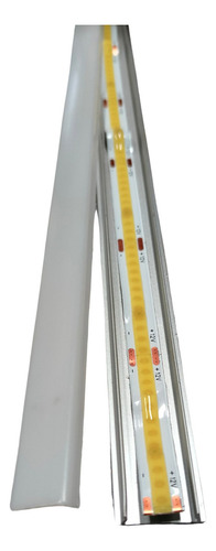 Luminario Perfil Aluminio Slim Luz Led Cob + Eliminador 1m Blanco Frio
