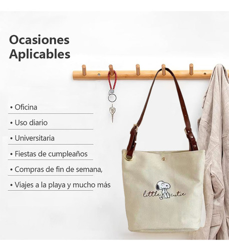 Sjx Bolsos De Moda Bolso Mano Snoopy Lona Bandolera Mujer