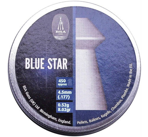 Munición Diabolo Bsa Blue Star 4.5mm 450 Pzs