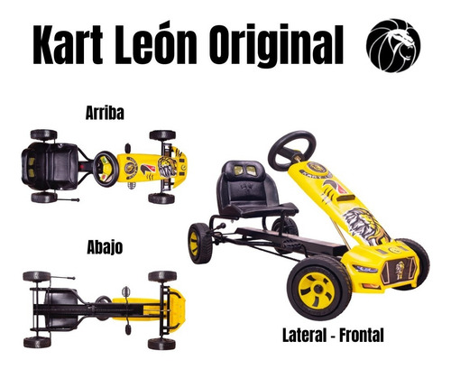 Carro De Pedales Montable Azul Go Kart Niños Bici