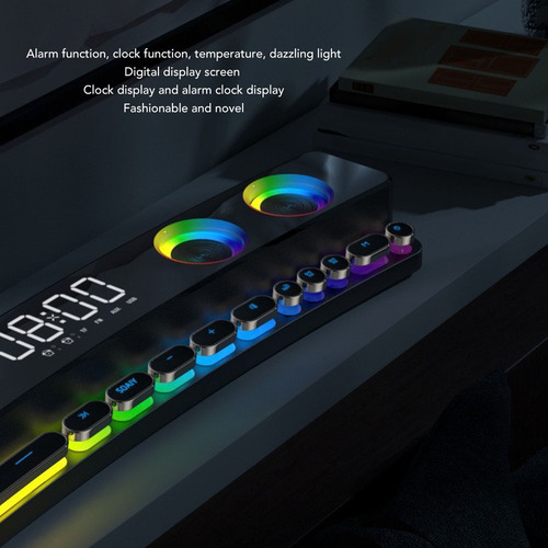 Altavoz Rgb Pc Bar Bluetooth Para Computadora, Subwoofer De