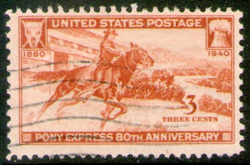 Estados Unidos Sello Usado Correo A Caballo Pony Año 1940