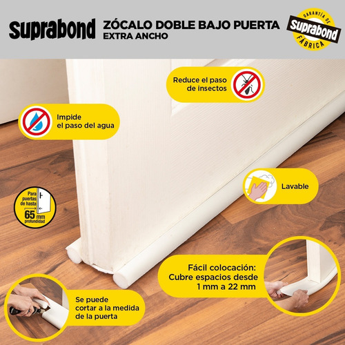 Zócalo Burlete Suprabond Doble Extra Ancho 120cm - Blanco