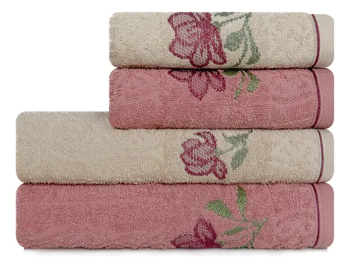 Jogo De Toalhas 100% Algodão Karsten 4 Peças Banho E Rosto