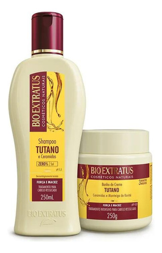 Kit 1 Shampoo 1 Banho Creme Força Maciez Tutano 250 Ml K8147